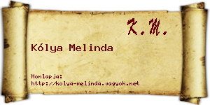Kólya Melinda névjegykártya