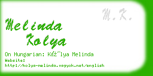 melinda kolya business card